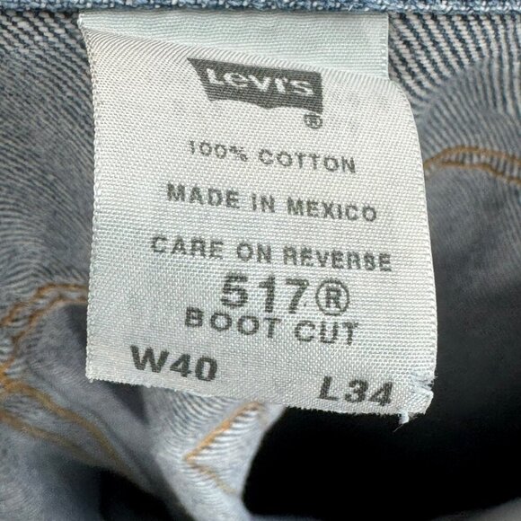 Levis 517 Mens Boot Cut Jeans Size 40x34 Blue Denim Straight Leg Classic Fit - Picture 7 of 8